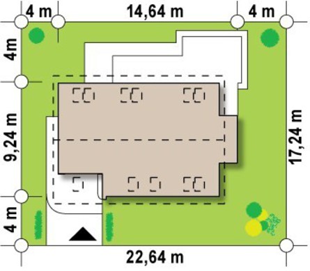 Visualization gallery - House project with garage, glass bay window and balconies