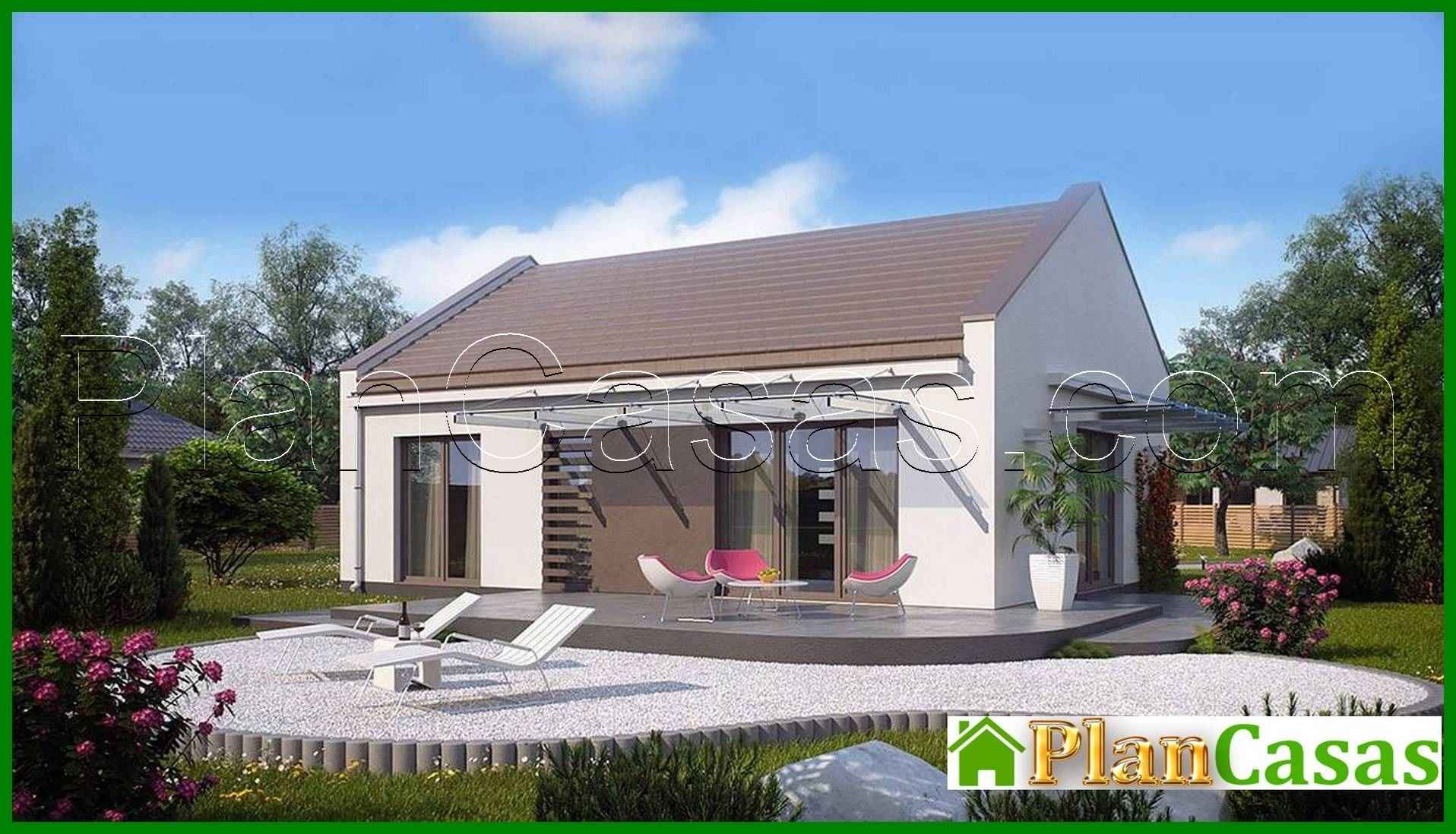 The project of a modern one-story private cottage house plan