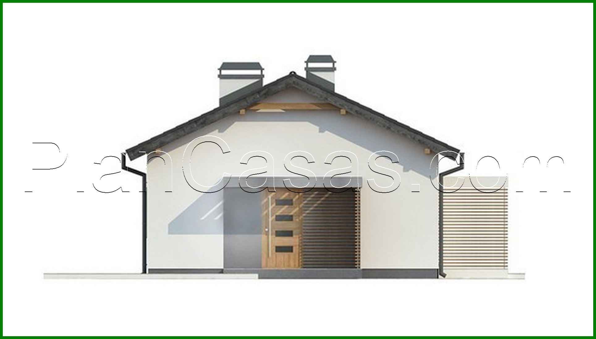 Visualization gallery - The project of a small one-story house with a convenient side entrance