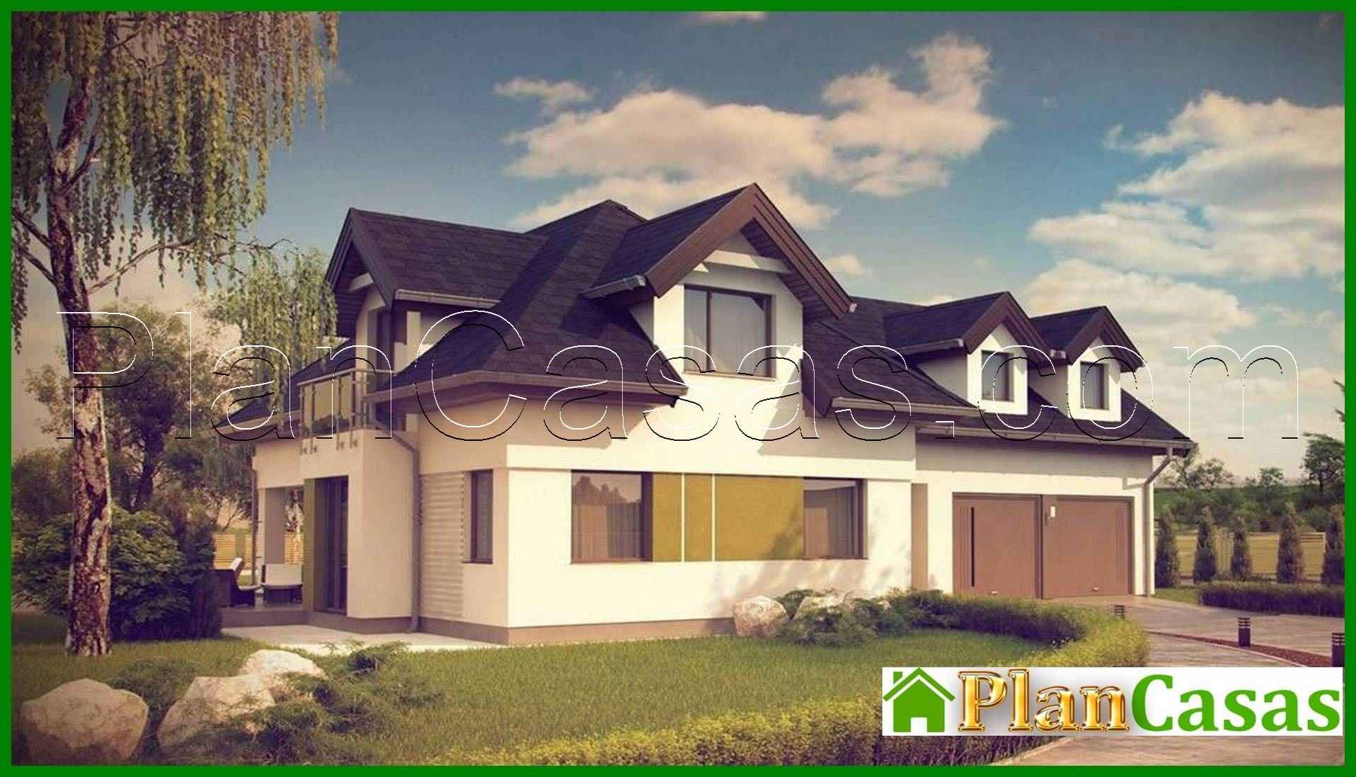 Visualization gallery - House project with interesting windows and a garage for two cars