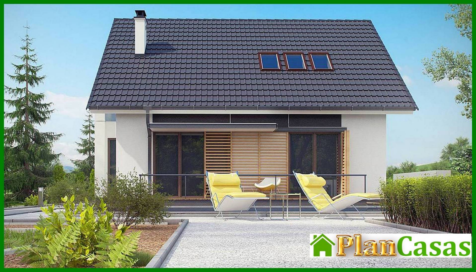 Visualization gallery - The project of a simple house with a gable roof