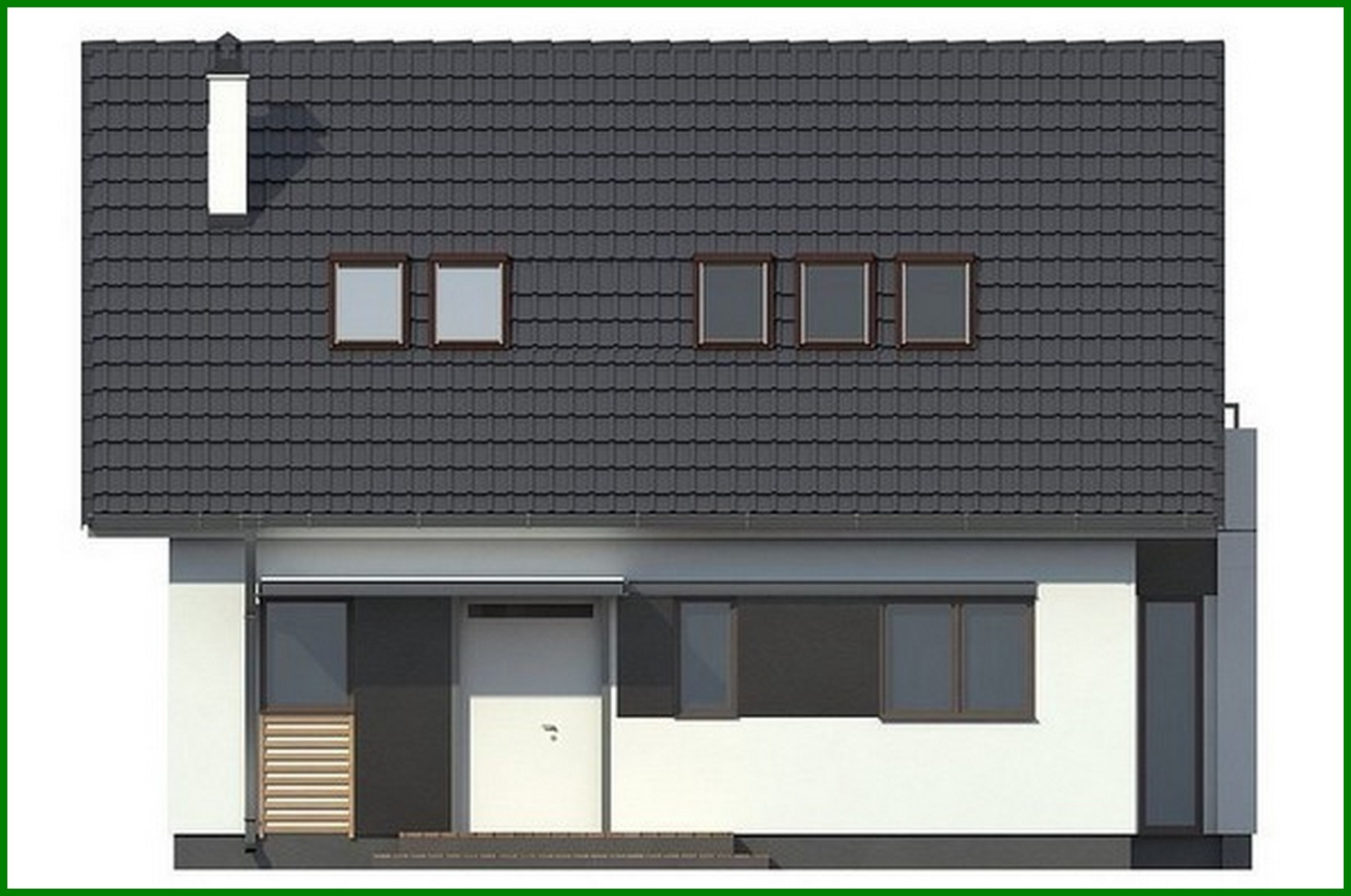 Visualization gallery - The project of a simple house with a gable roof