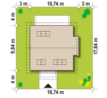 Visualization gallery - The project of a simple house with a gable roof