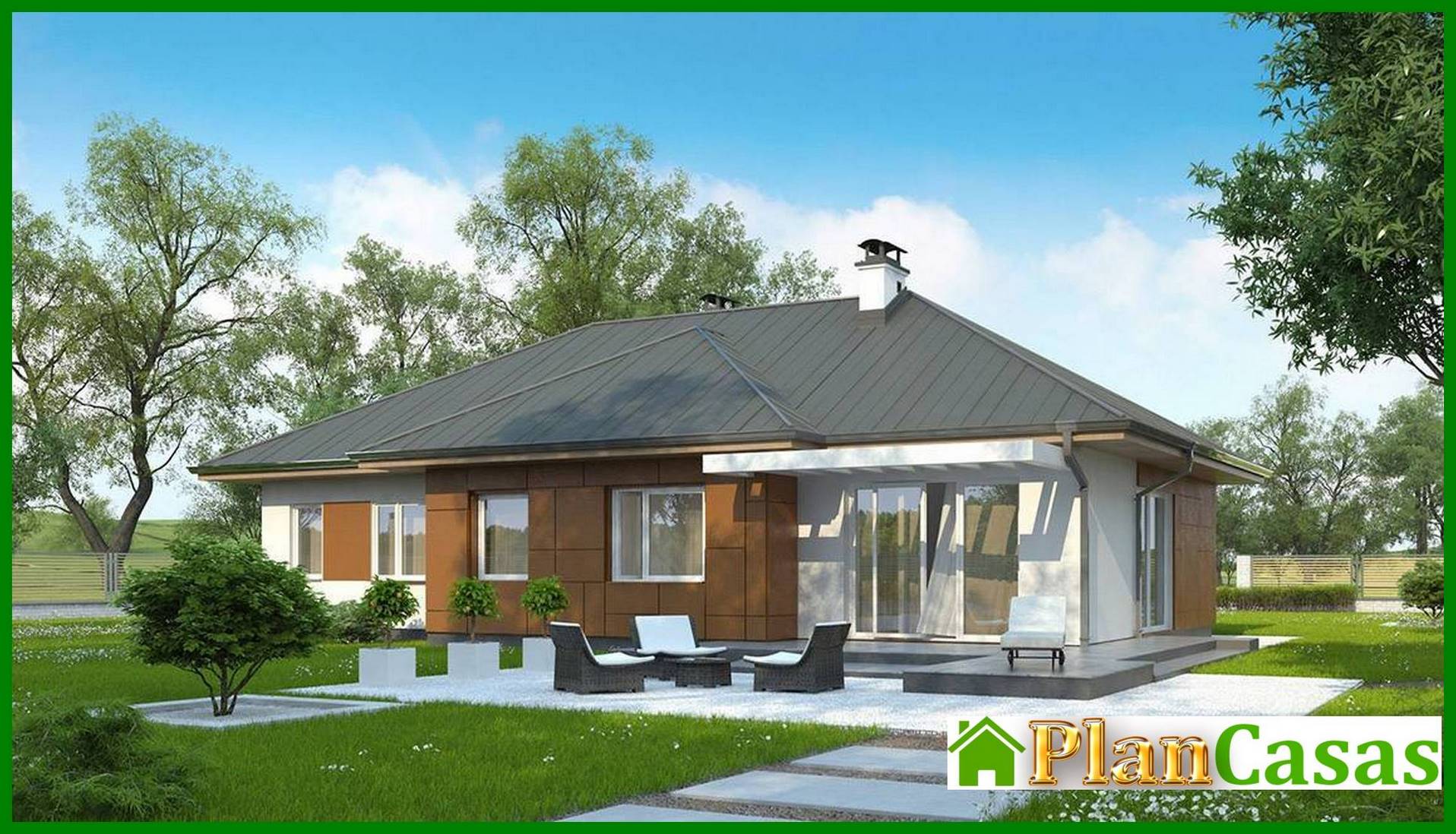 The project of a classic one-story house house plan