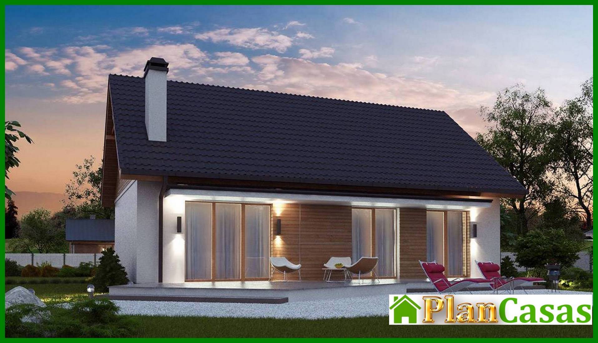 The project of a one-story economical and functional house house plan