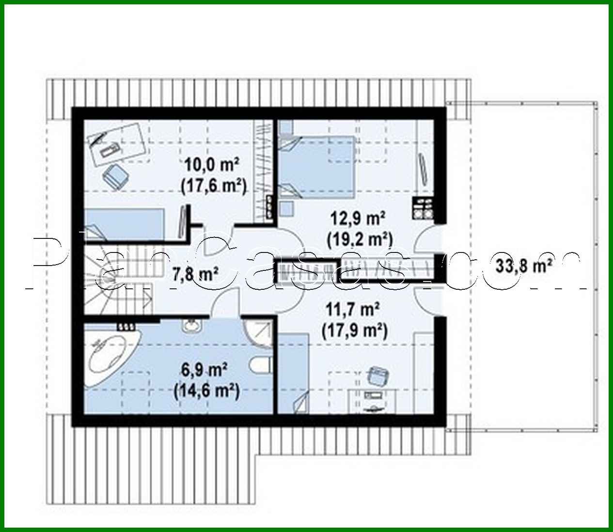 Visualization gallery - The project of a bright house with a large terrace on the second floor