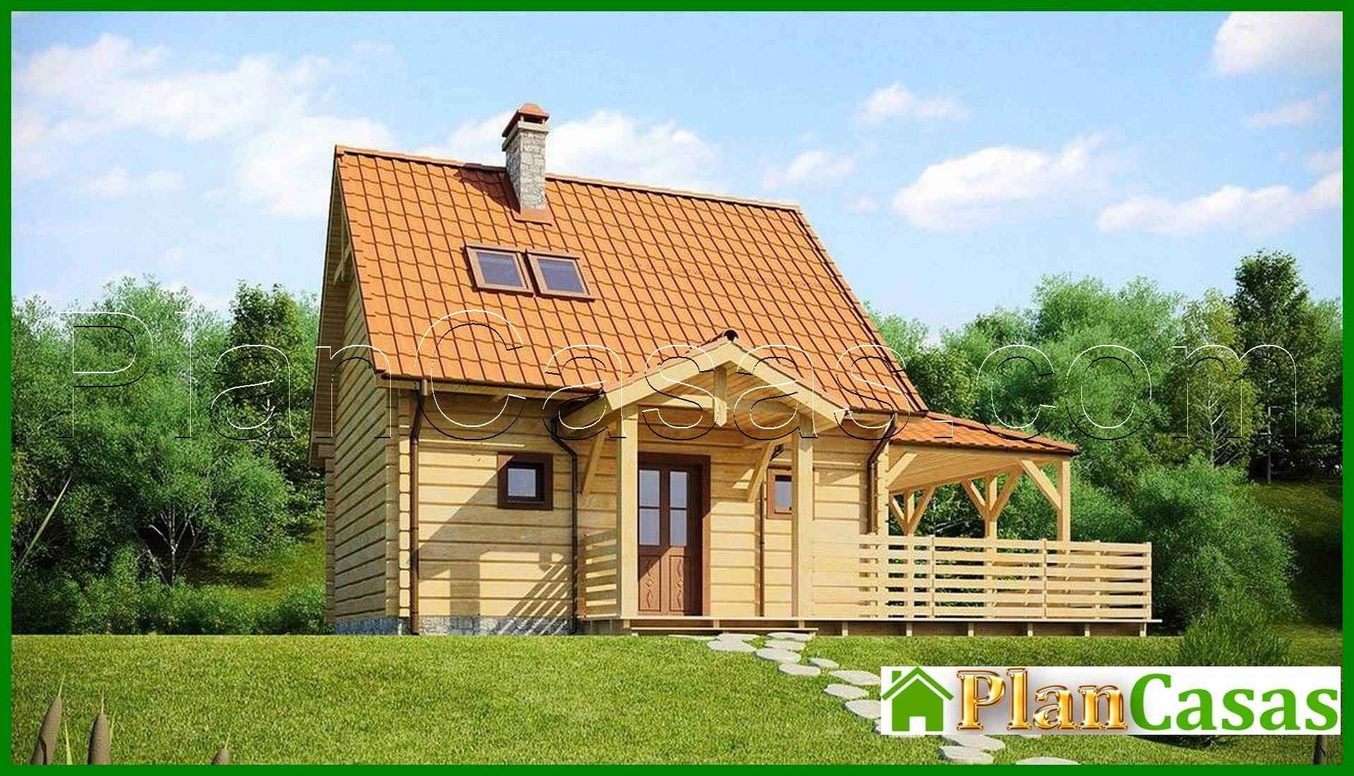 Small house project with attic and side terrace house plan