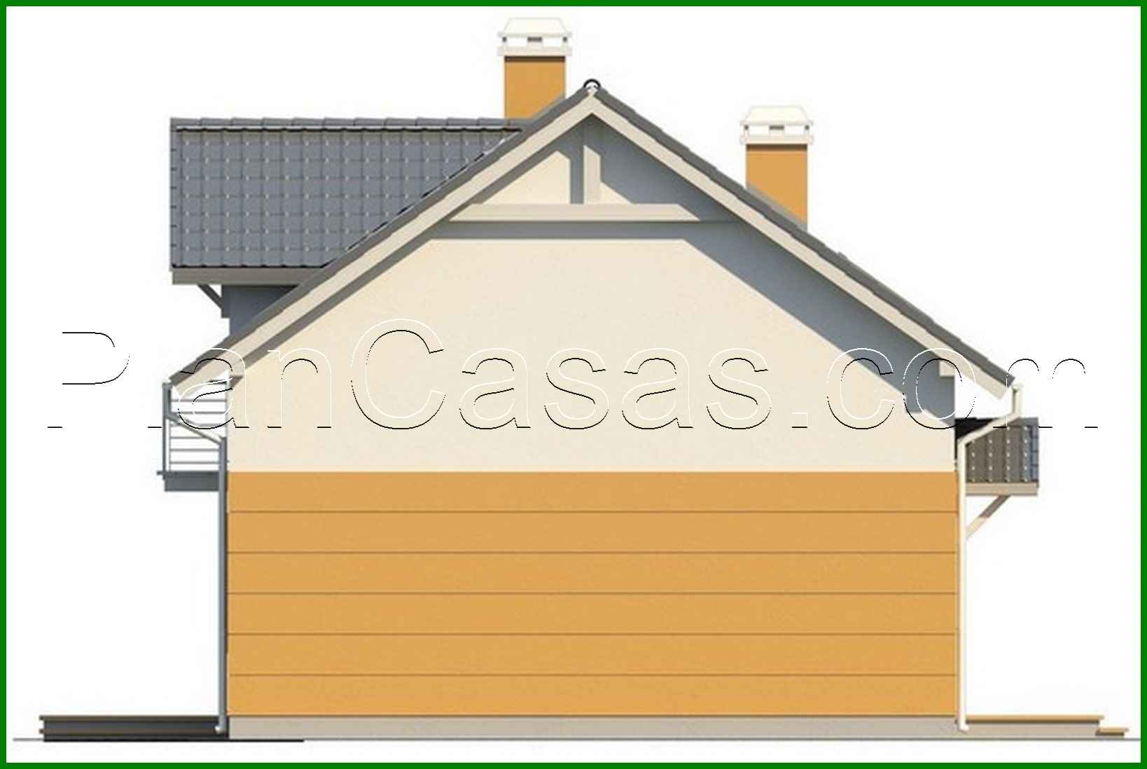 Visualization gallery - House project with attic, balcony, and kitchen from the garden