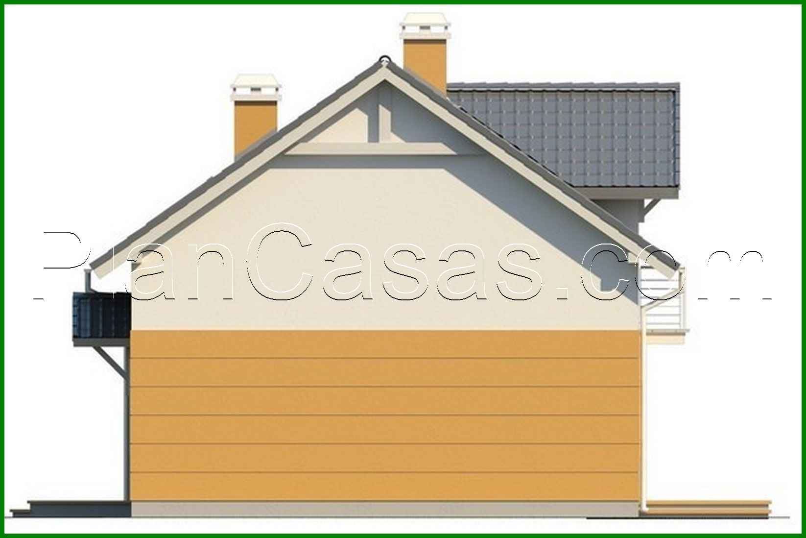 Visualization gallery - House project with attic, balcony, and kitchen from the garden