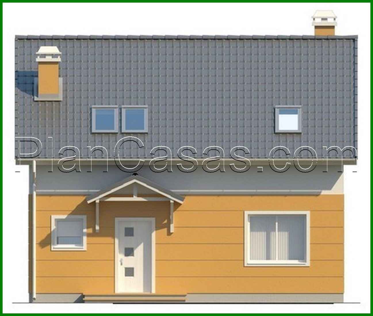 Visualization gallery - House project with attic, balcony, and kitchen from the garden