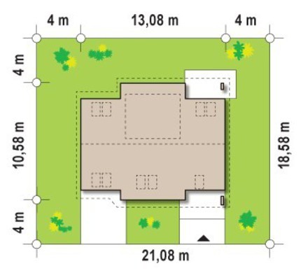 Visualization gallery - House project with an attic and an additional bedroom on the ground floor