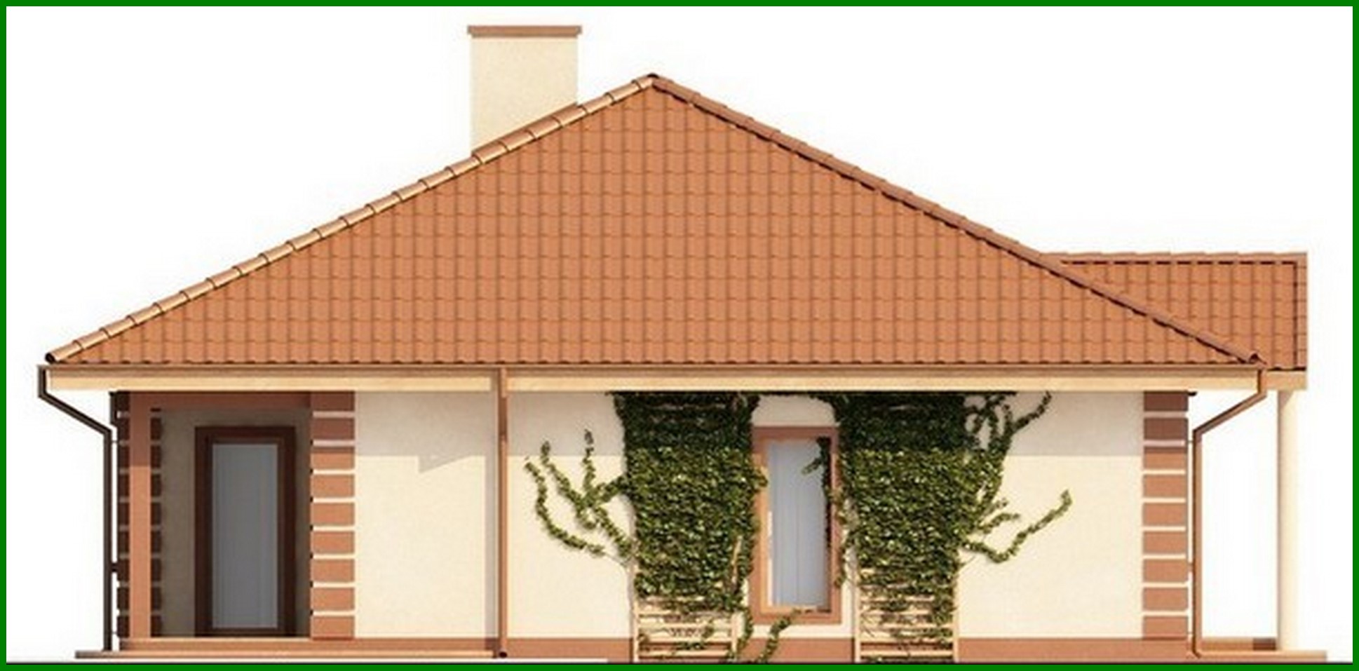 Visualization gallery - Project of a one-story house with a classic-style garage for two cars