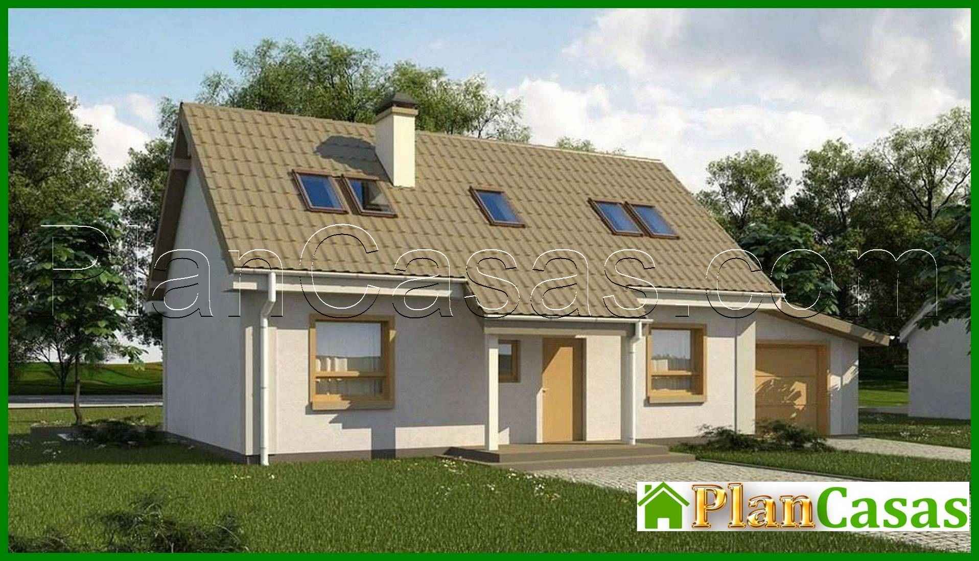 Project of a classic house with a single garage house plan