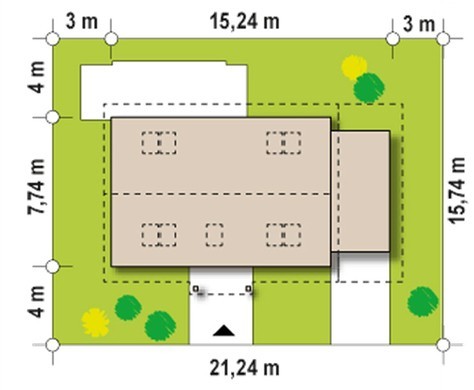 Visualization gallery - Project of a classic house with a single garage