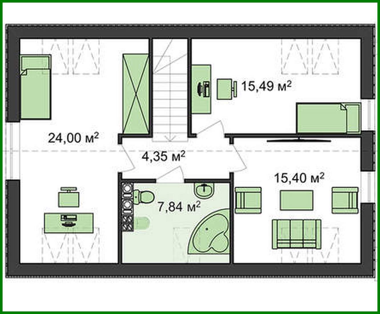 Visualization gallery - Project of a classic house with a single garage
