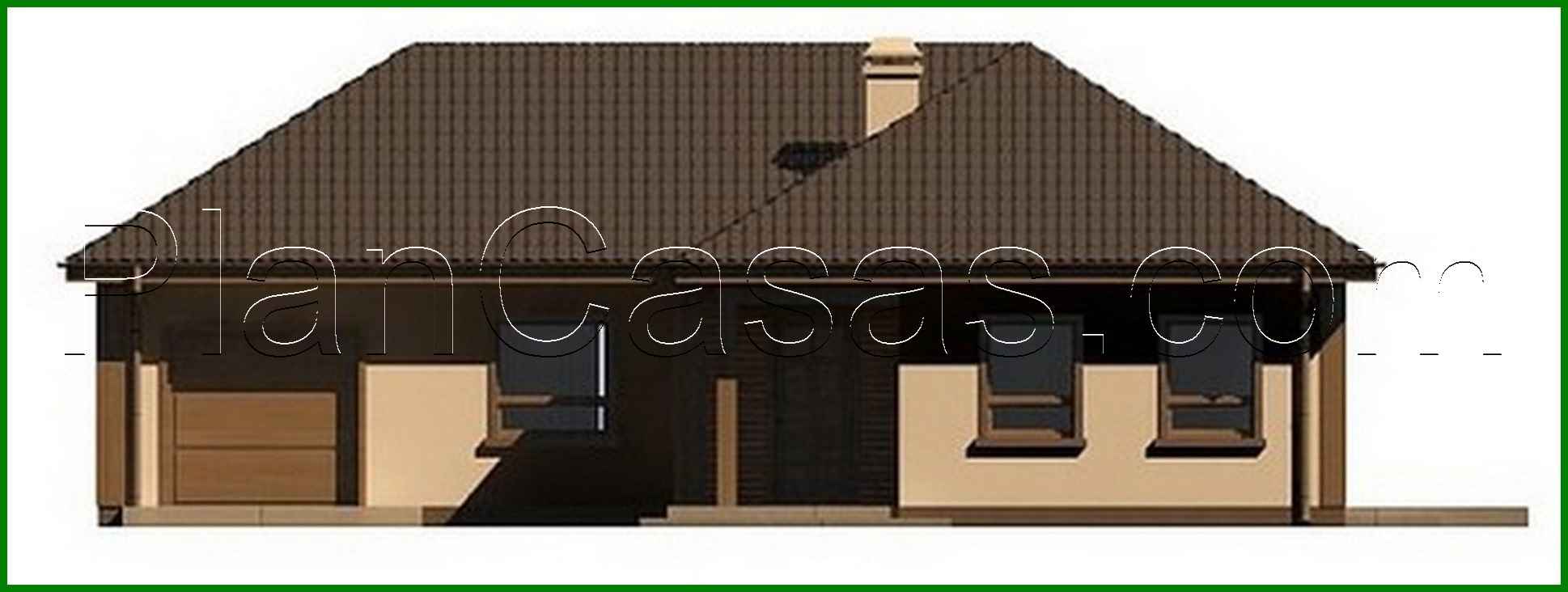 Visualization gallery - Project of a stylish one-story house with a garage