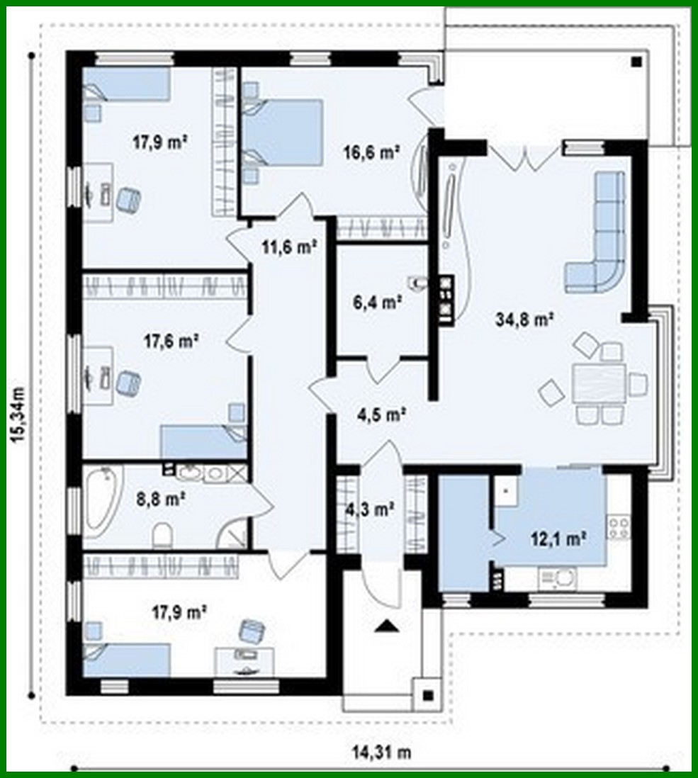 Visualization gallery - The project of a stylish, spacious modern one-story cottage