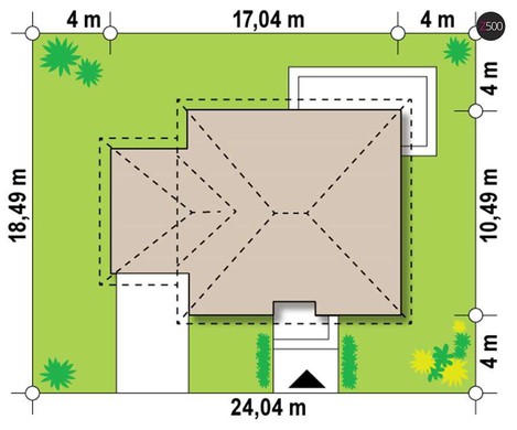 Visualization gallery - One-storey cottage project with a garage