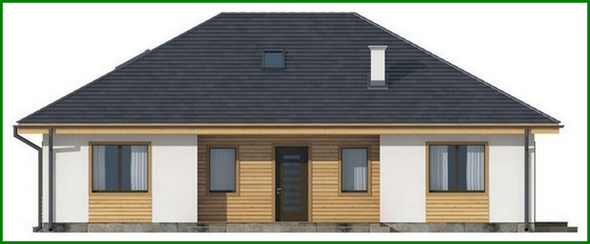 Visualization gallery - The project of a one-story classic-style house with a four-gable roof