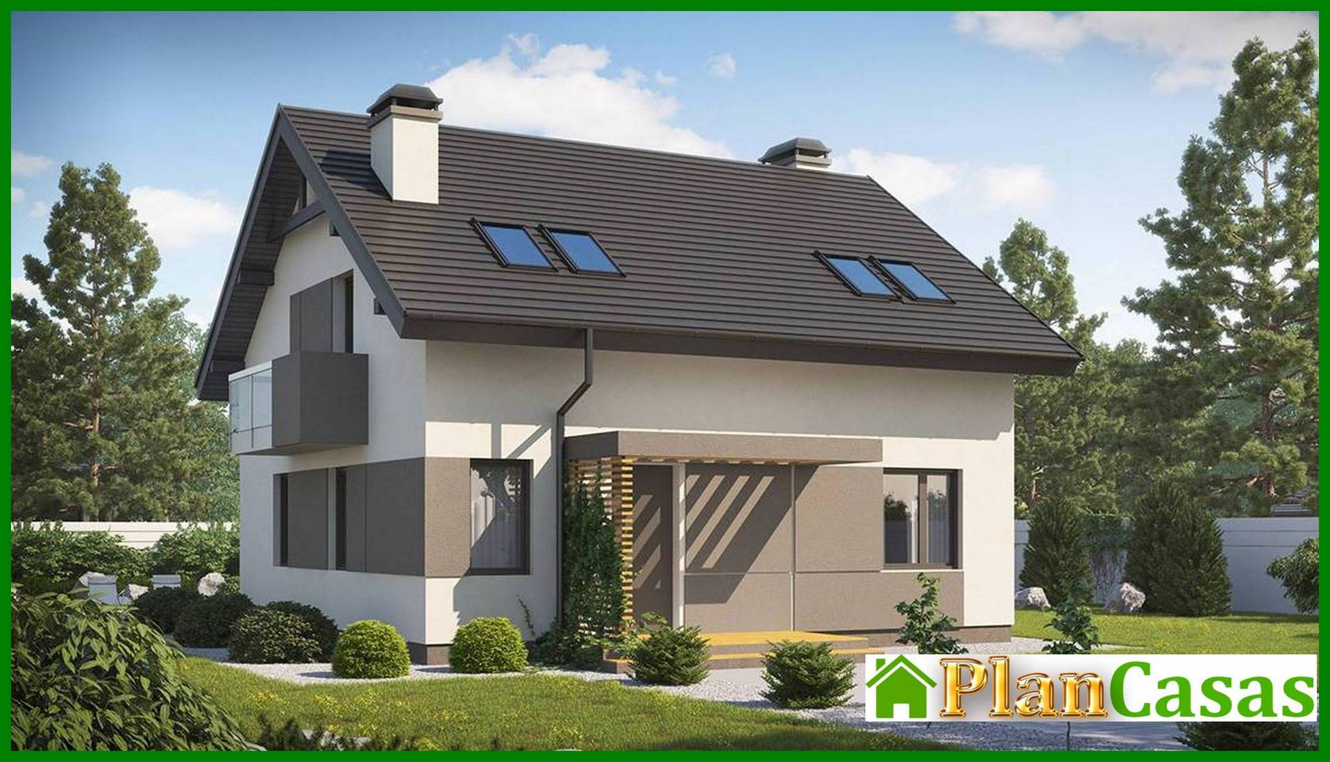 Visualization gallery - Project of a small beautiful house with an attic