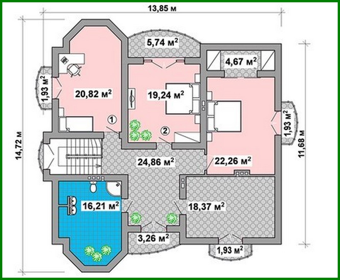 Visualization gallery - Two-story mansion with a chic staircase