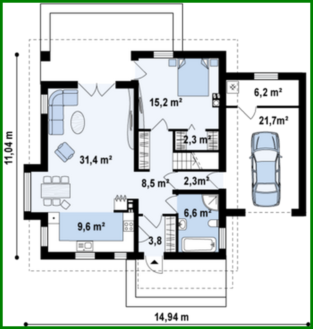 Visualization gallery - The project of a nice cottage with an area of 184 square meters. m with attached garage