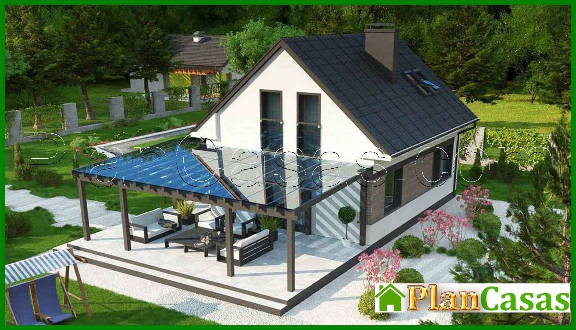 Visualization gallery - The project of a compact house on 104 square meters. m with a mansard on three bedrooms