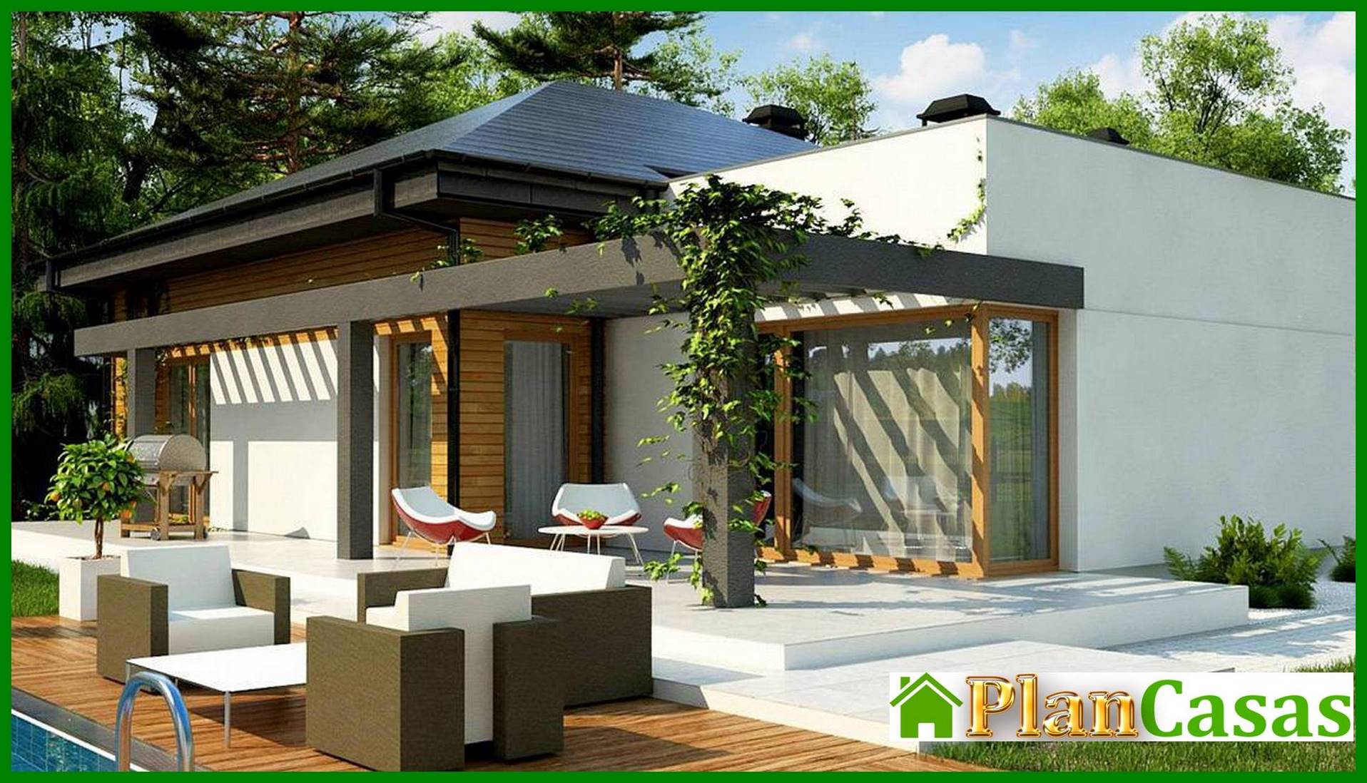 Visualization gallery - The project of a modern cottage on 165 square meters. m with a unique exterior