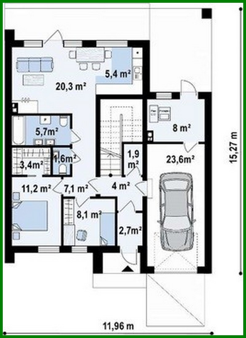Visualization gallery - The project of a spacious cottage with an area of ​​173 square meters. m with two kitchens