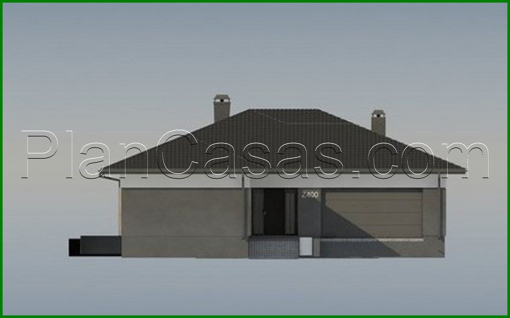 Visualization gallery - The project of a one-story house with an area of ​​186 square meters. m with artificial stone decor