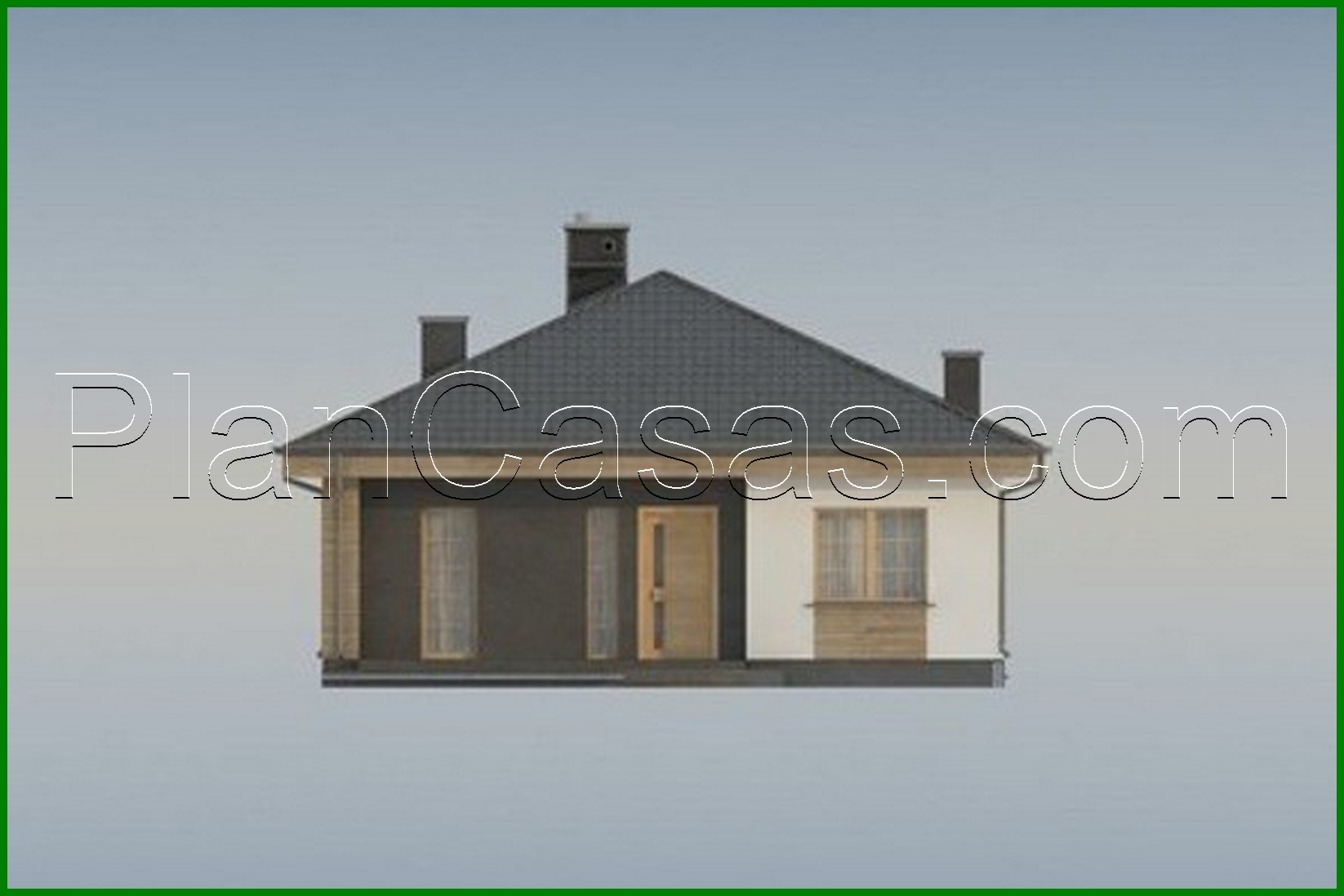 Visualization gallery - The project of a one-story house with an area of ​​120 square meters. m, decorated with artificial stone