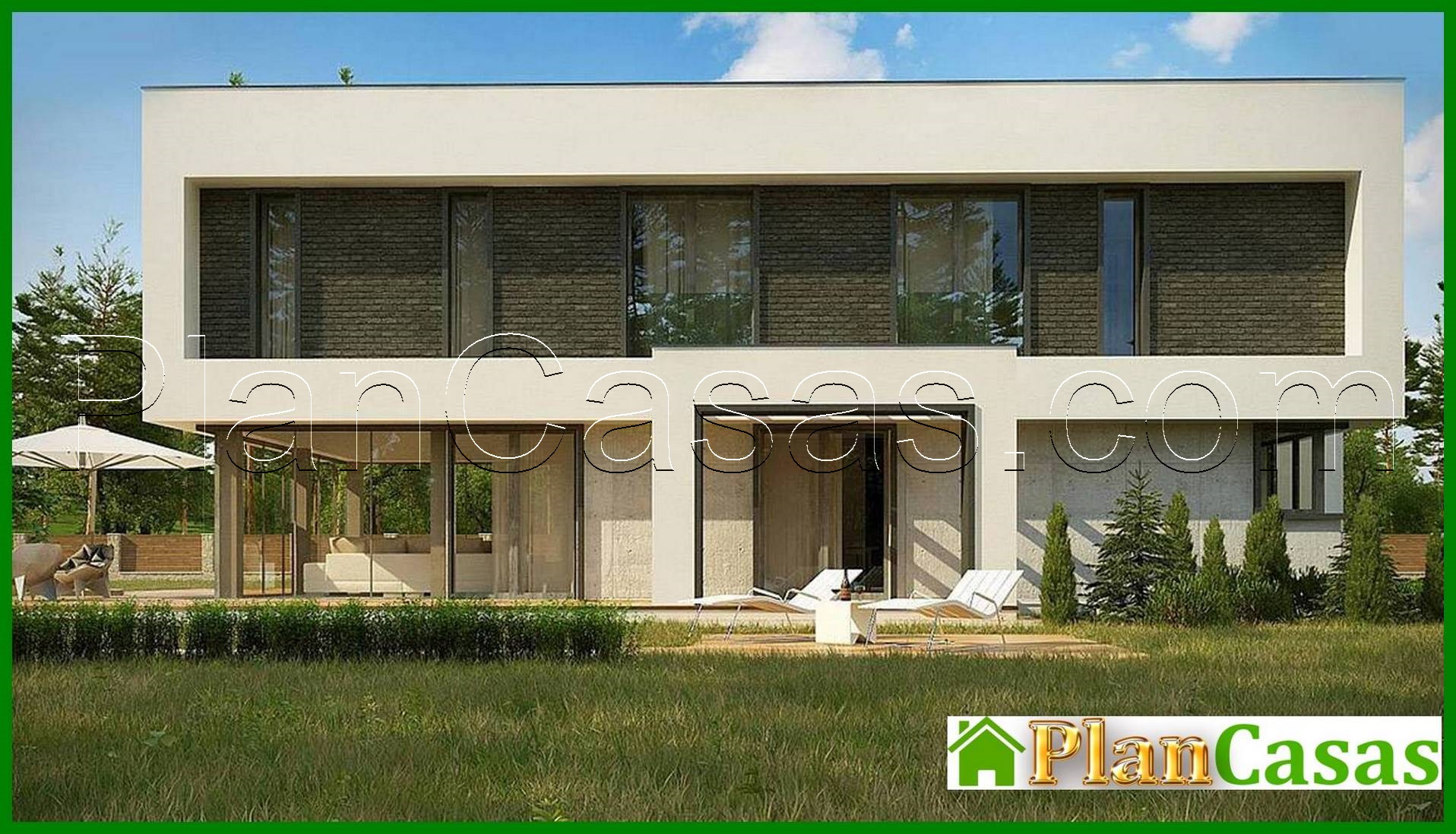 Visualization gallery - Plan of a modern mansion with an area of ​​283 square meters. m with an attached garage for two cars
