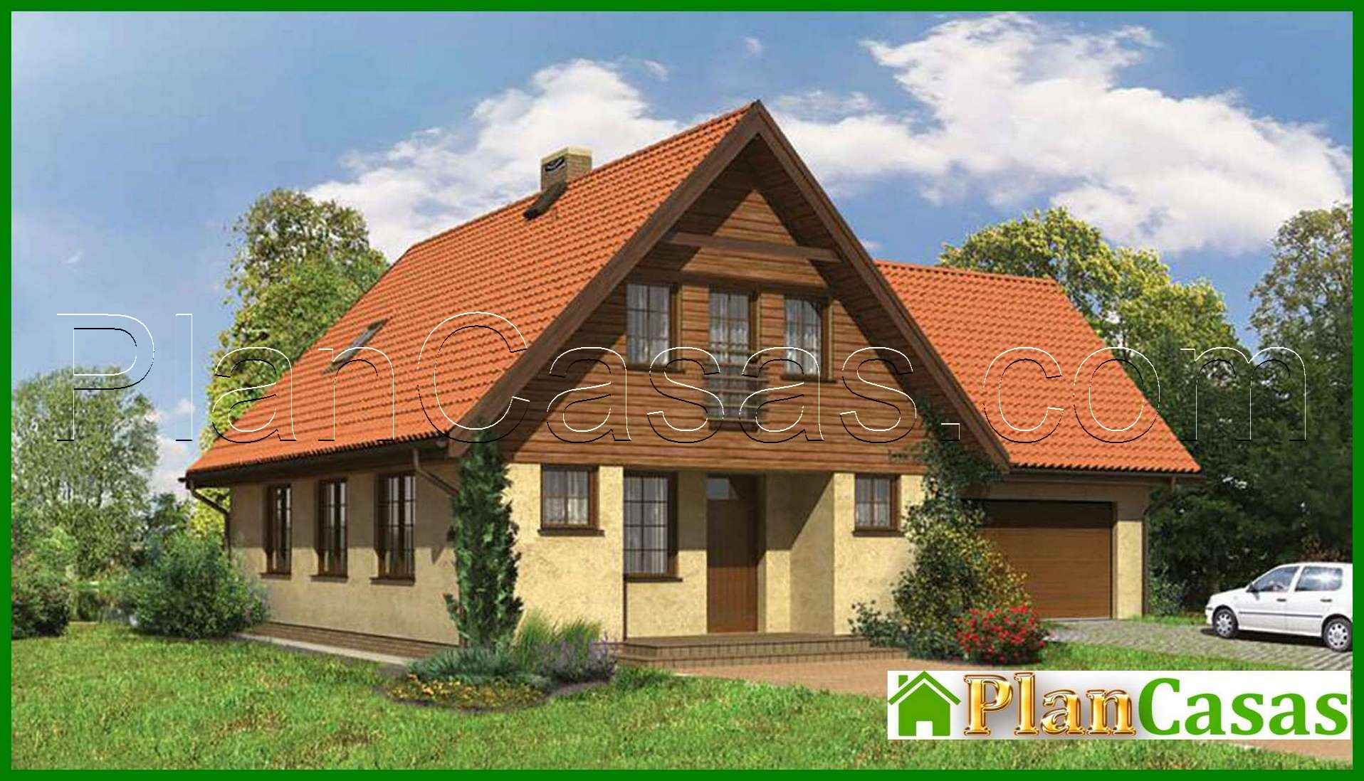 Beautiful house under a high roof house plan