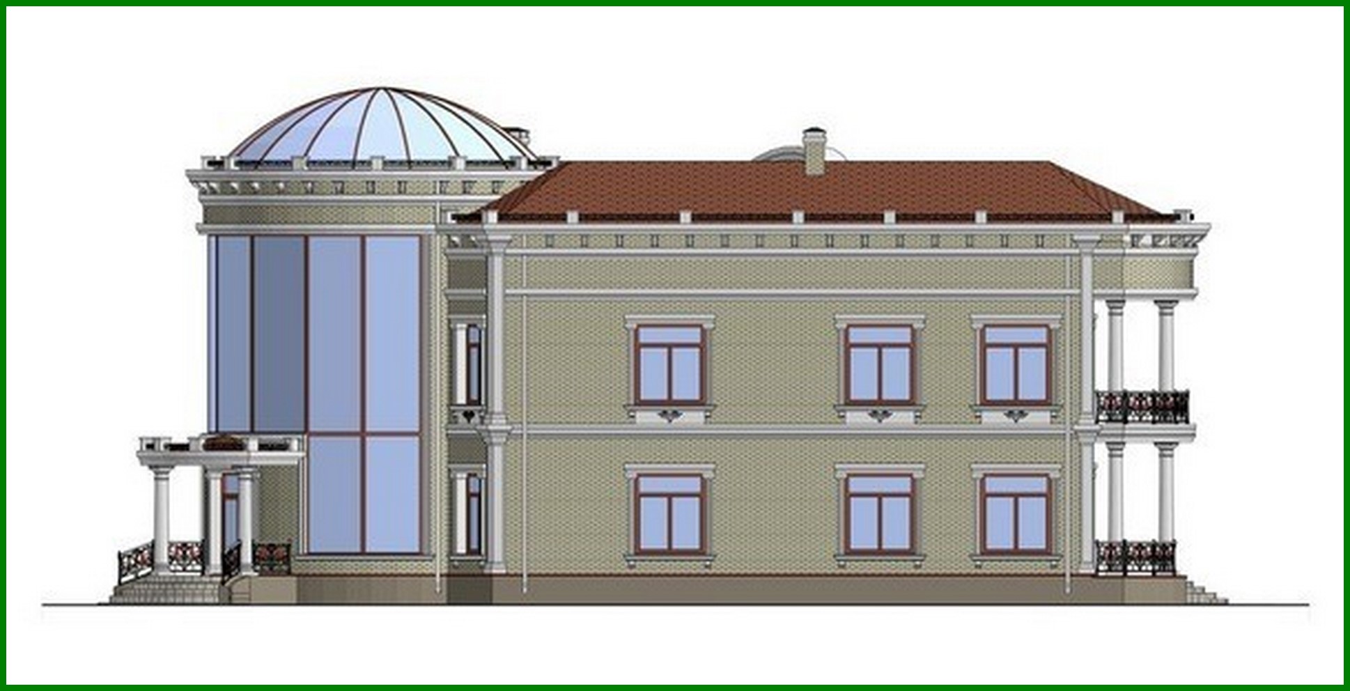 Visualization gallery - Luxury representative residence with a revolutionary roof