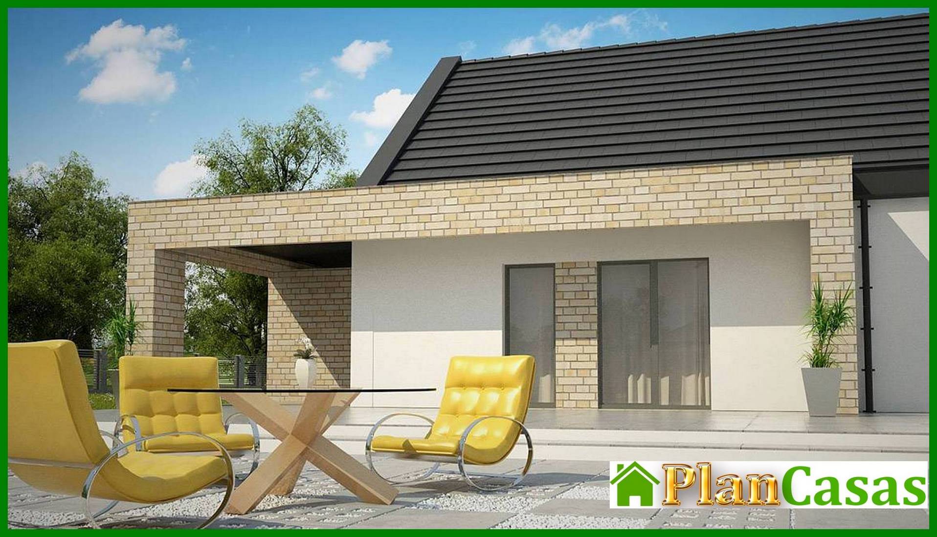 Visualization gallery - One-story classic house for a narrow plot