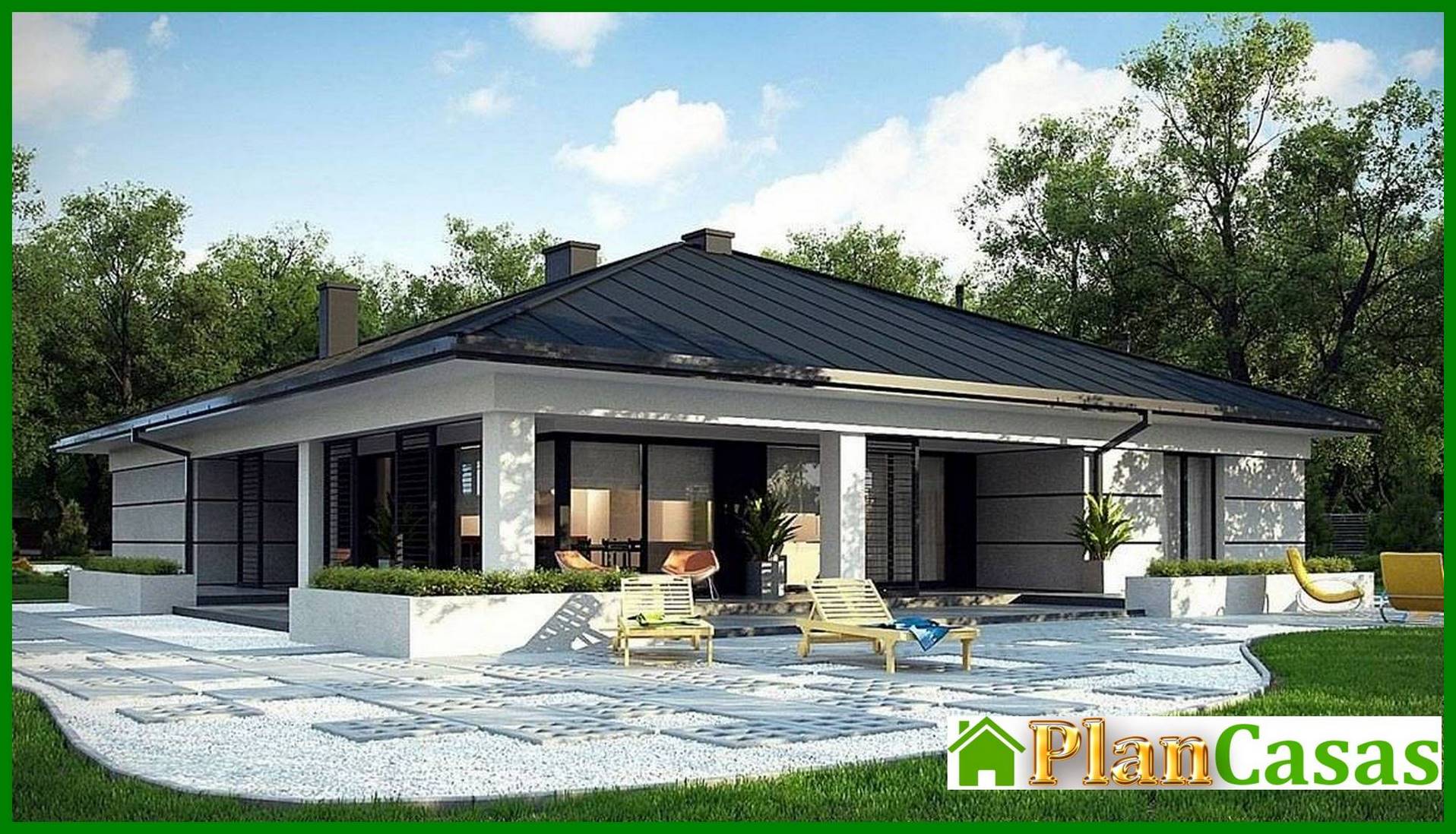 One-storey cottage 180 m2 house plan