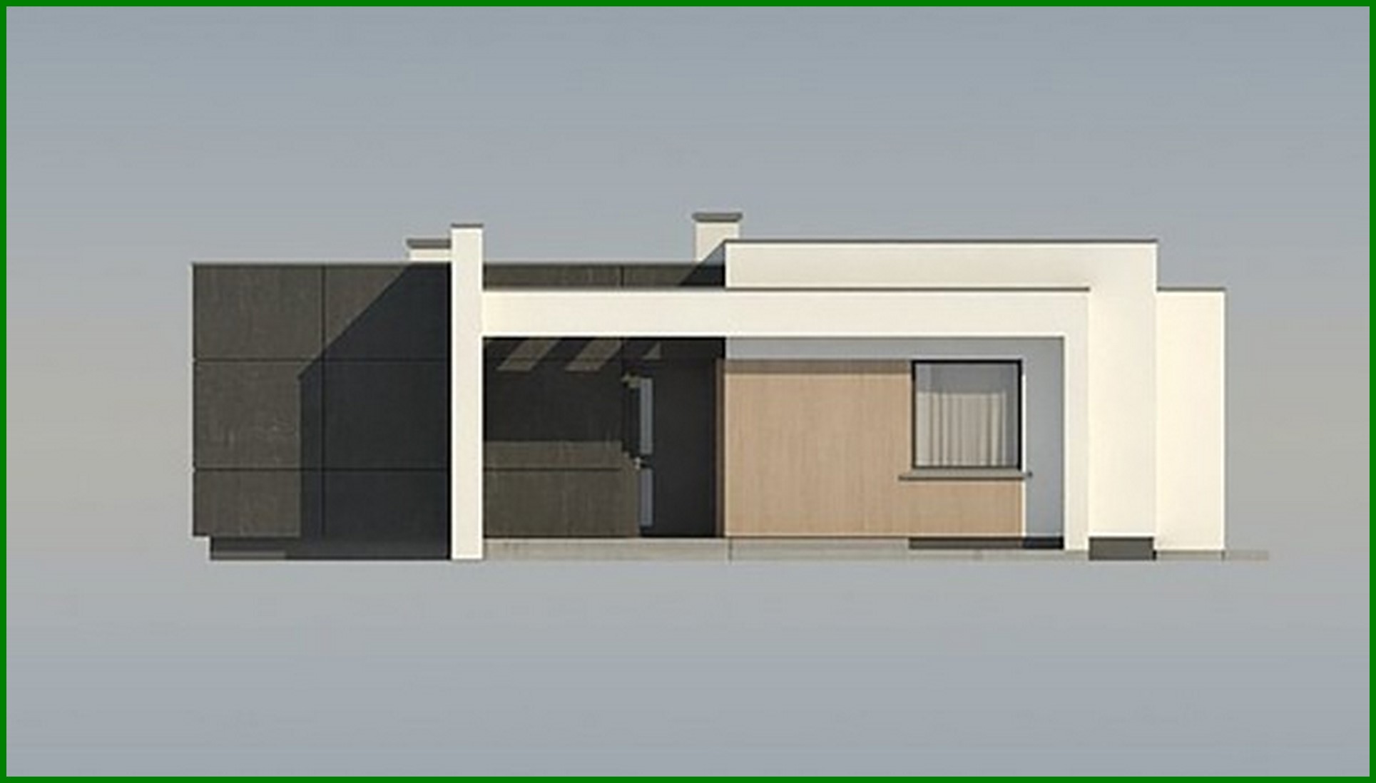 Visualization gallery - Small one-story cottage with a flat roof