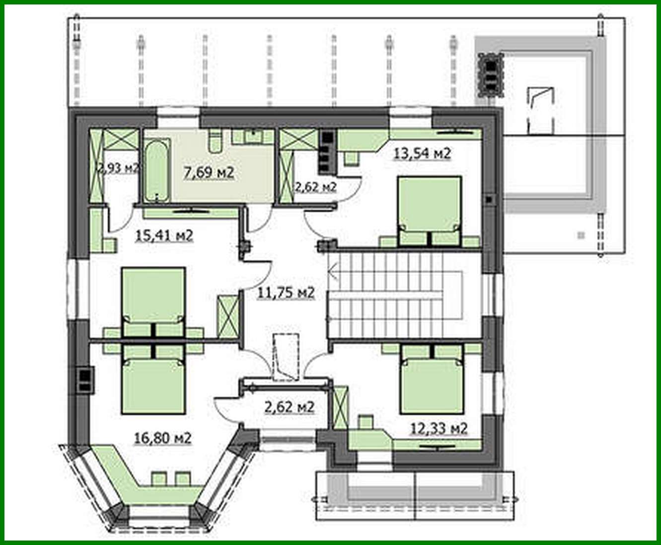 Visualization gallery - The project of a classic two-story mansion with a brick facade