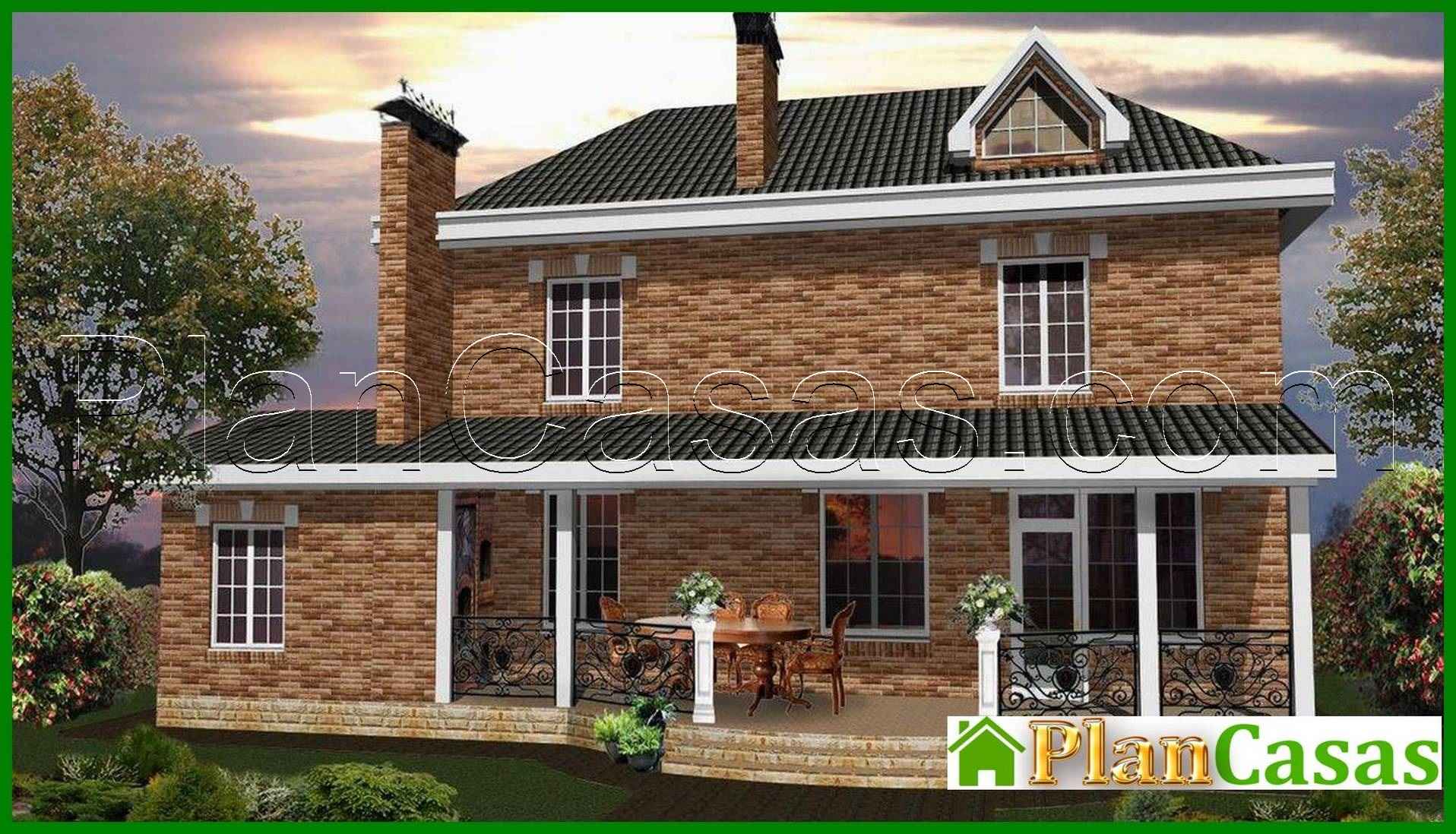 Visualization gallery - The project of a classic two-story mansion with a brick facade