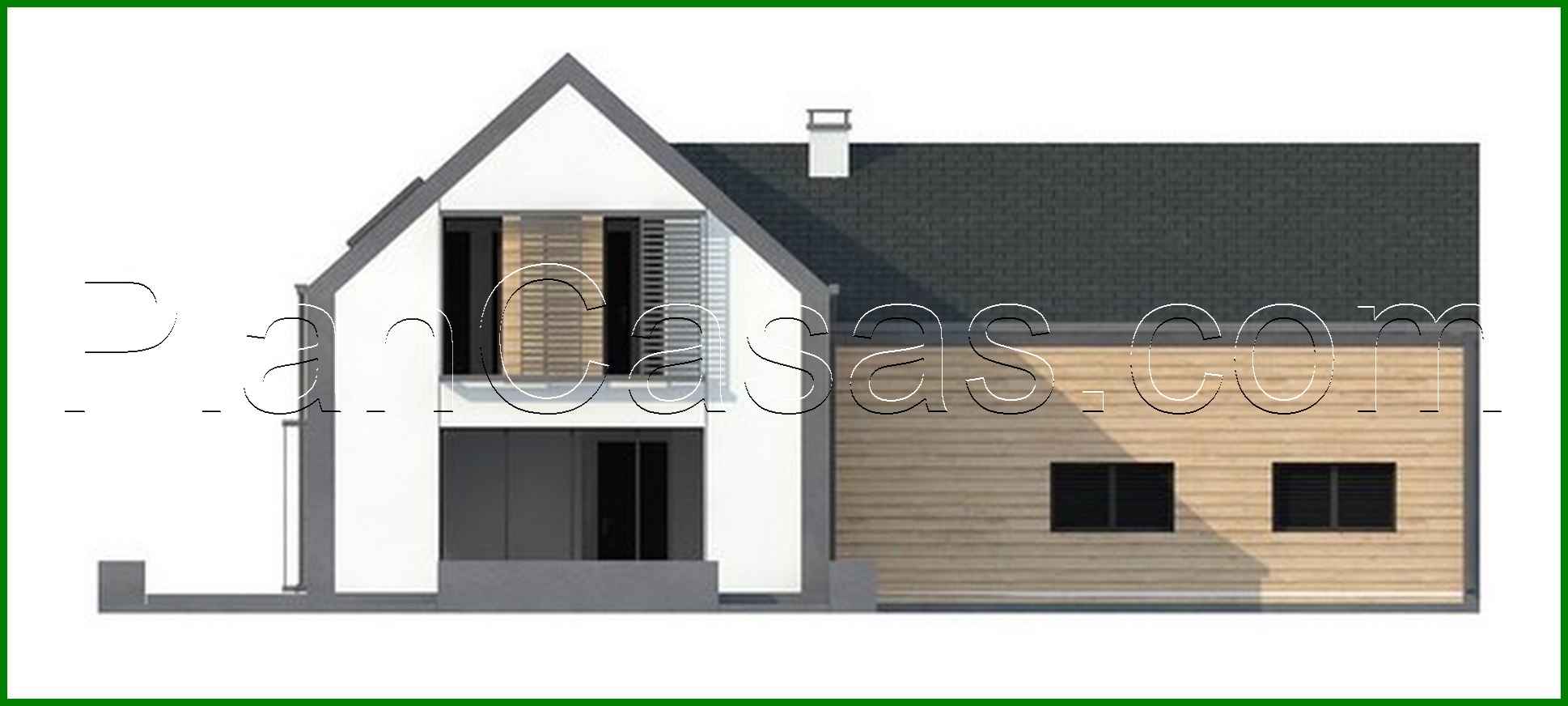 Visualization gallery - Cottage with an attic with a garage for two cars