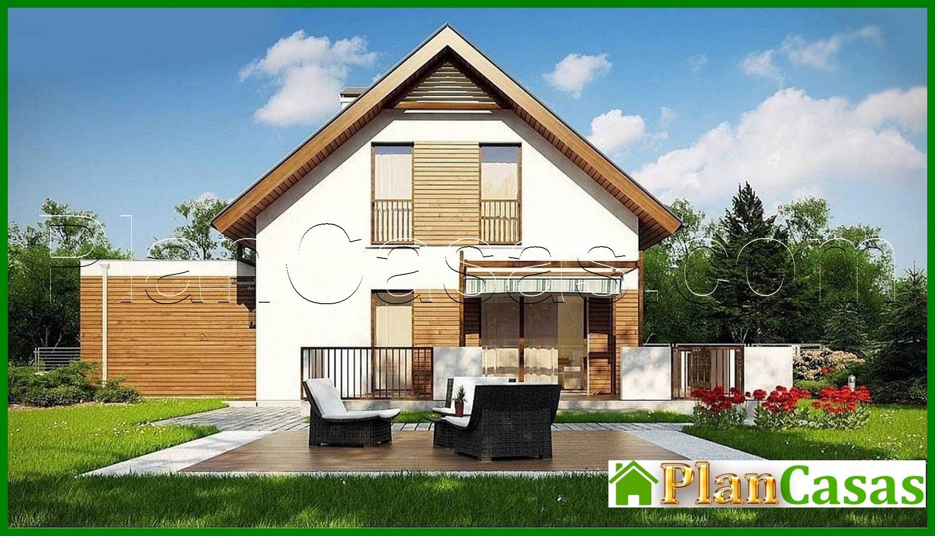 Visualization gallery - The project of a classic two-story cottage with a garage for two cars with an area of ​​more than 150 m²