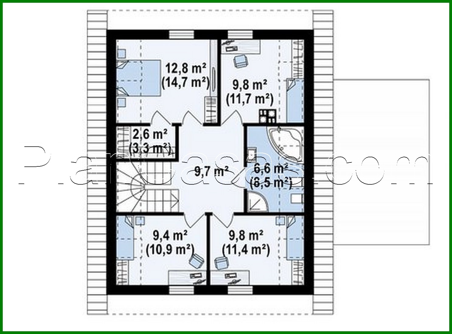 Visualization gallery - The project of a classic two-story cottage with a garage for two cars with an area of ​​more than 150 m²
