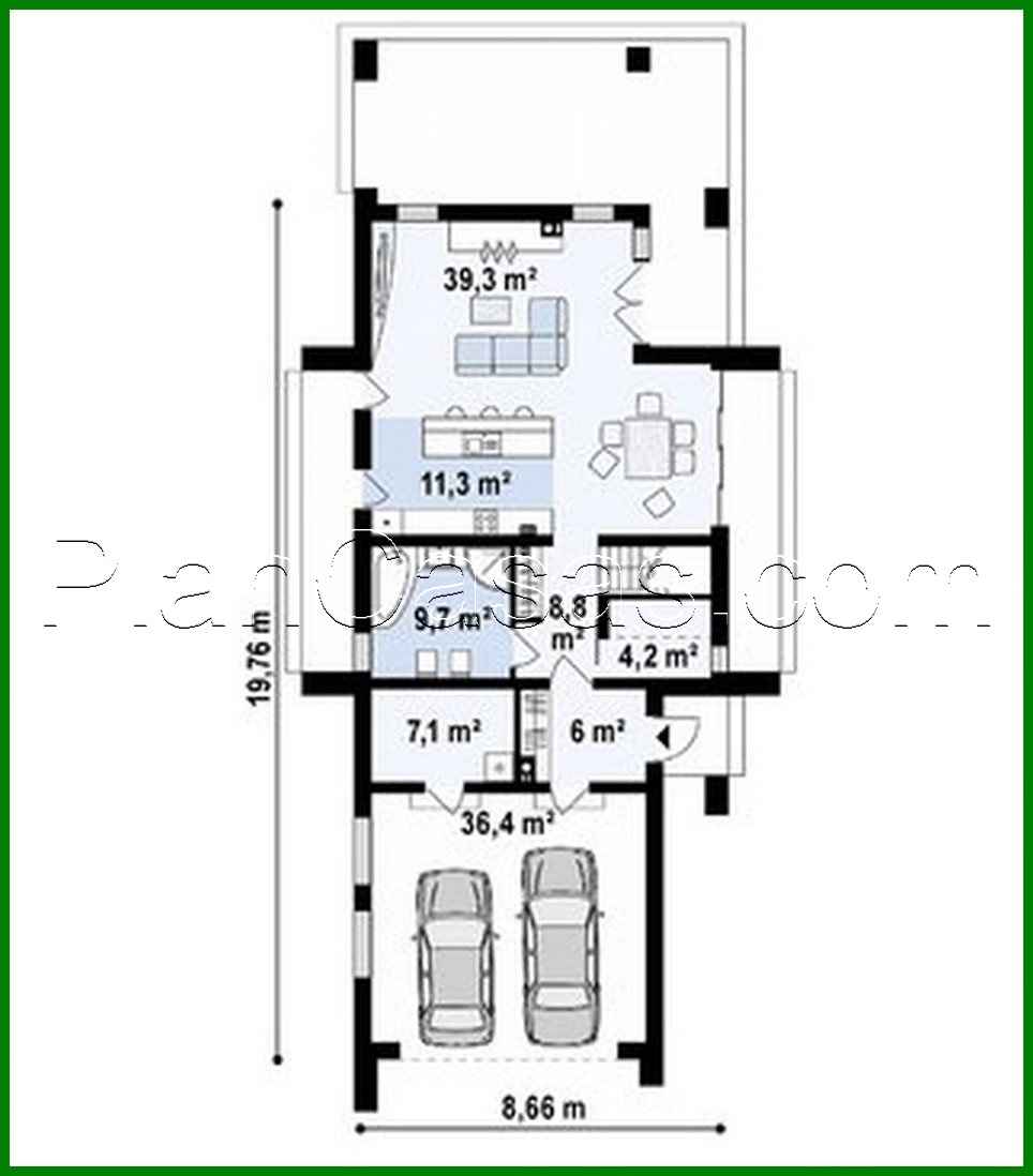 Visualization gallery - Project for the construction of a compact house for a narrow plot