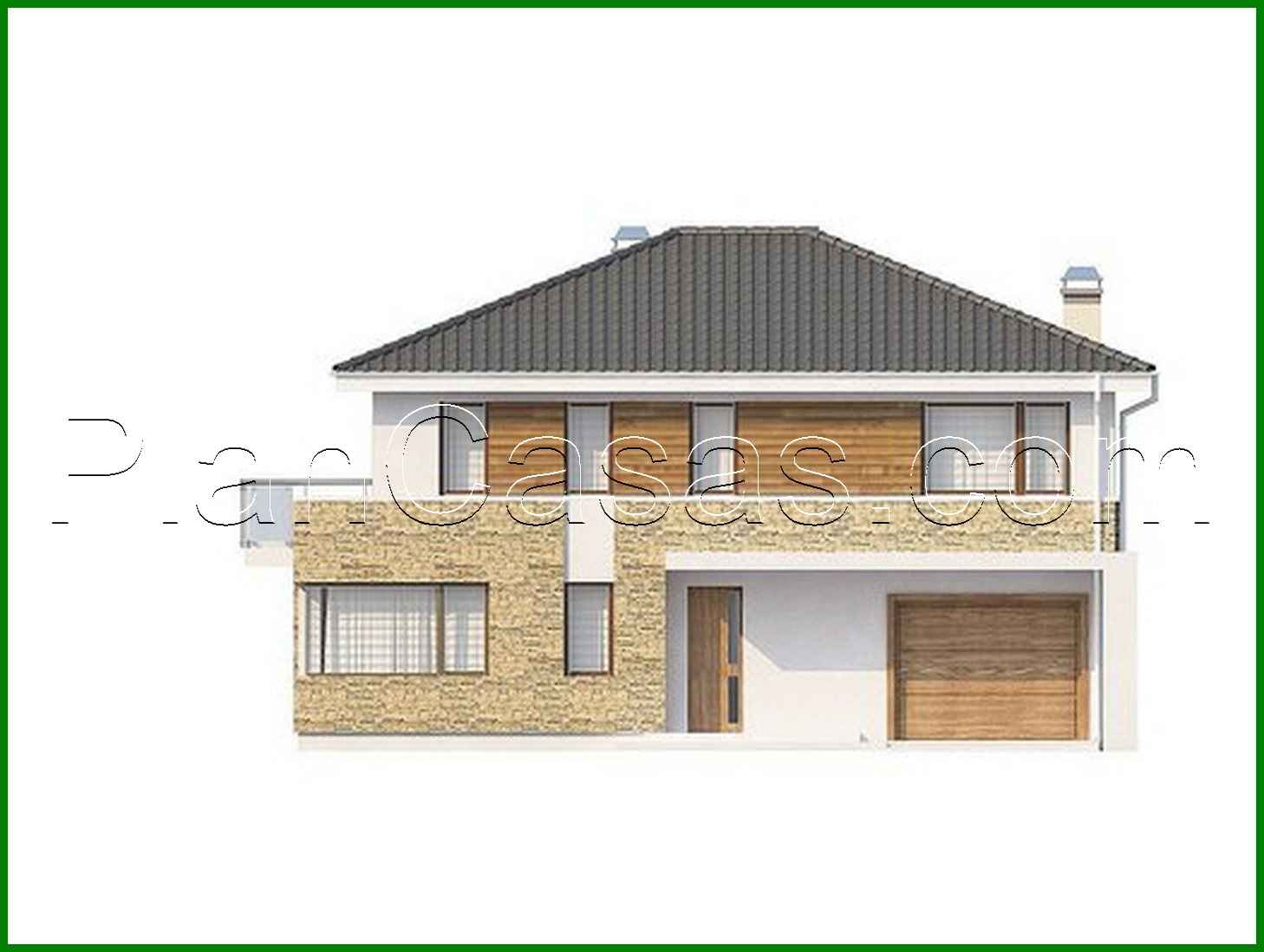 Visualization gallery - Stylish two-story house with an attached garage