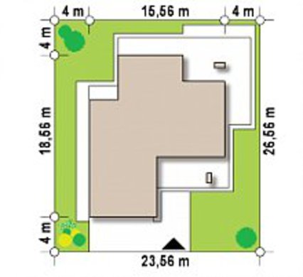 Visualization gallery - Modern two-story cottage with a flat roof with a garage for two cars