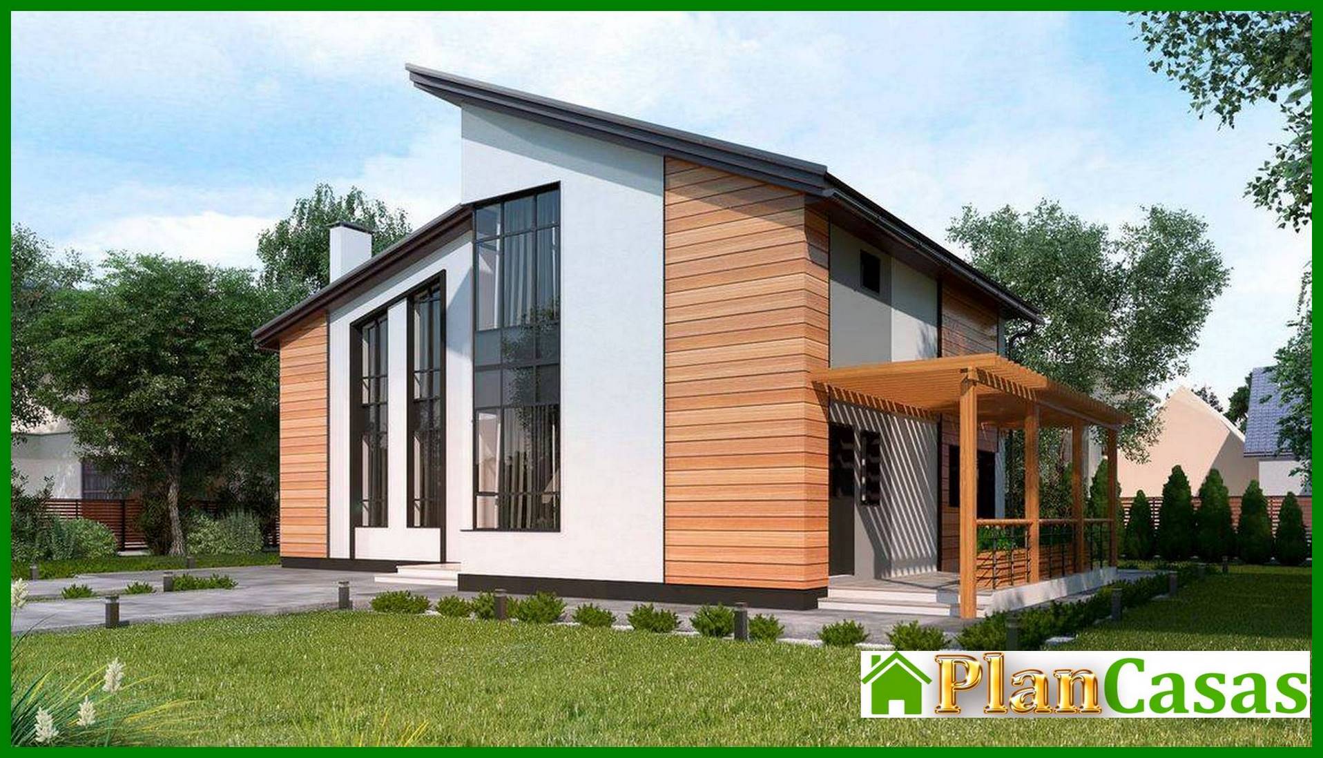 Visualization gallery - Project of a modern cottage with separate living room and kitchen-dining room