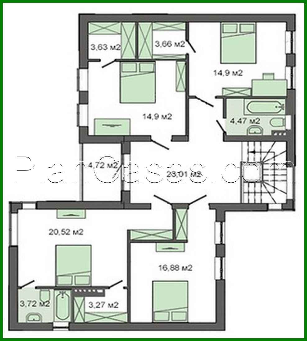 Visualization gallery - Project of a modern cottage with separate living room and kitchen-dining room