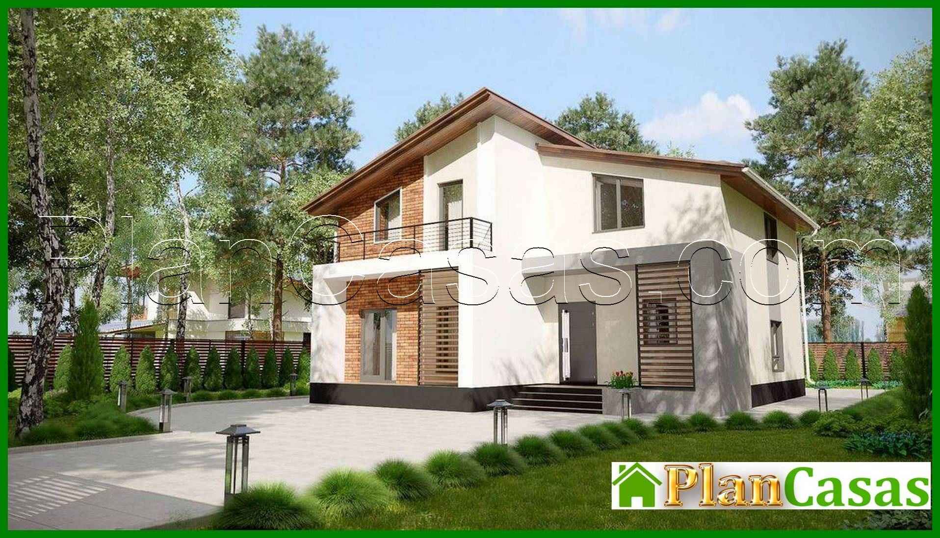 The project of a modern house on two floors in a classic style house plan