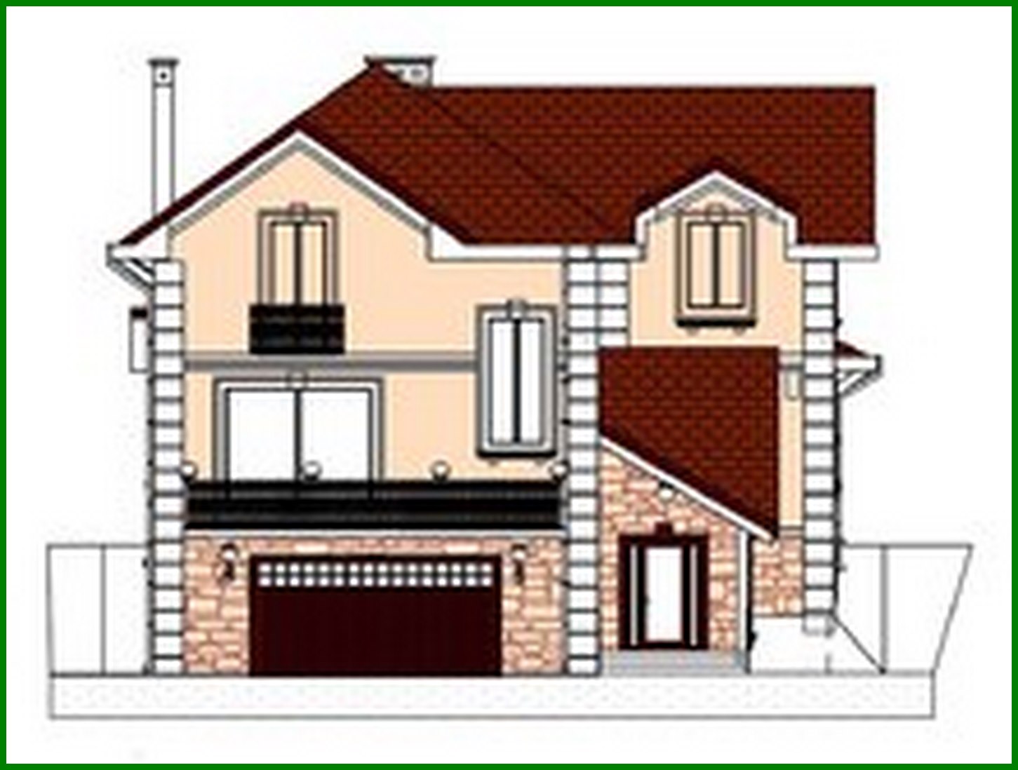 Visualization gallery - Project of a classic two-story mansion for a sloping plot