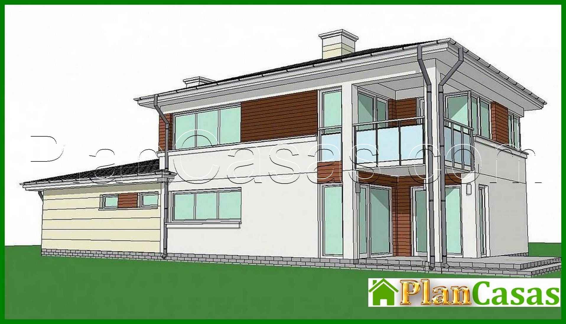 Visualization gallery - Modern two-story cottage with a garage in the annex